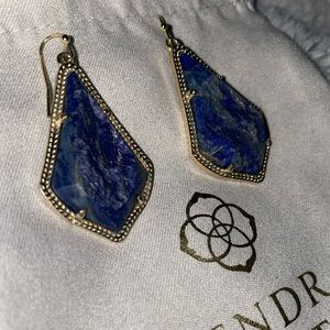 Kendra Scott Alex Blue natural stone with Gold detail Earrings